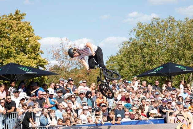 23.08.2026 Finale Männer bei der UEC BMX Freestyle Park Europameisterschaft in Darmstadt Ausrichter VC Darmstadt hier Philipp Muth Darmstadt Deutscher Meister Darmstadt Hessen Deutschland *** August 23, 2026 Men s Final at the UEC BMX Freestyle Park European Championships in Darmstadt Host: VC Darmstadt; here: Philipp Muth, Darmstadt; German Champion, Darmstadt, Hesse, Germany