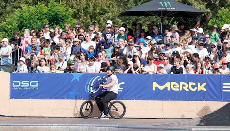 23.08.2026 Finale Männer bei der UEC BMX Freestyle Park Europameisterschaft in Darmstadt Ausrichter VC Darmstadt hier enttäuschter Philipp Muth Darmstadt Deutscher Meister Darmstadt Hessen Deutschland *** August 23, 2026 Men s Final at the UEC BMX Freestyle Park European Championships in Darmstadt Hosted by VC Darmstadt: A disappointed Philipp Muth Darmstadt German Champion Darmstadt Hesse Germany