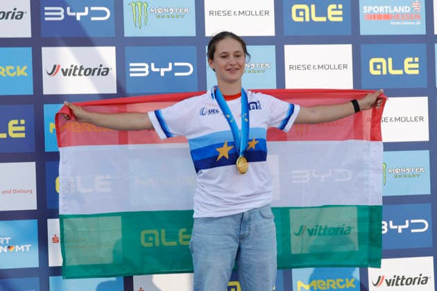 23.08.2026 Finale Frauen bei der UEC BMX Freestyle Park Europameisterschaft in Darmstadt Ausrichter VC Darmstadt hier Platz 1 Europameisterin Noemi Molnar (HUN) Darmstadt Hessen Deutschland *** August 23, 2026 Women s Final at the UEC BMX Freestyle Park European Championships in Darmstadt Hosted by VC Darmstadt; 1st place: European Champion Noemi Molnar (HUN), Darmstadt, Hesse, Germany