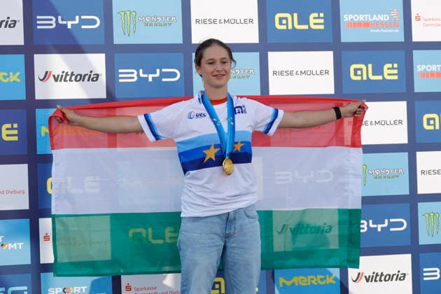 23.08.2026 Finale Frauen bei der UEC BMX Freestyle Park Europameisterschaft in Darmstadt Ausrichter VC Darmstadt hier Platz 1 Europameisterin Noemi Molnar (HUN) Darmstadt Hessen Deutschland *** August 23, 2026 Women s Final at the UEC BMX Freestyle Park European Championships in Darmstadt Hosted by VC Darmstadt; 1st place: European Champion Noemi Molnar (HUN), Darmstadt, Hesse, Germany