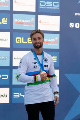 23.08.2026 Finale Männer bei der UEC BMX Freestyle Park Europameisterschaft in Darmstadt Ausrichter VC Darmstadt hier Platz 3 Anthony Jeanjean (FRA) Darmstadt Hessen Deutschland *** August 23, 2026 Men s Final at the UEC BMX Freestyle Park European Championships in Darmstadt Hosted by VC Darmstadt; Anthony Jeanjean (FRA) placed 3rd in Darmstadt, Hesse, Germany