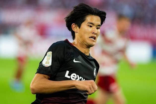 Fortuna Düsseldorf v SC Freiburg - DFB-Pokal First Round Keisuke Goto of SC Freiburg in action during the DFB-Pokal First Round match between Fortuna Düsseldorf and SC Freiburg at Merkur Spiel-Arena in Düsseldorf, Germany, August 23, 2026. Dusseldorf Merkur Spiel-Arena North Rhine-Westphalia Germany Copyright: xTaiseixIwamotox