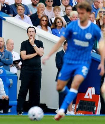 Aston Villa Manager Unai Emery. Brighton and Hove Albion v Aston Villa, Premier League Football, Football, American Express Community Stadium, Brighton, UK - 23 Aug 2026Brighton American Express Community Stadi United Kingdom EDITORIAL USE ONLY No use with unauthorised audio, video, data, fixture lists, club league logos or live services. Online in-match use limited to 120 images, no video emulation. No use in betting, games or single club league player publications.  Copyright: xJamesxMarsh Shutterstockx 17112311cj