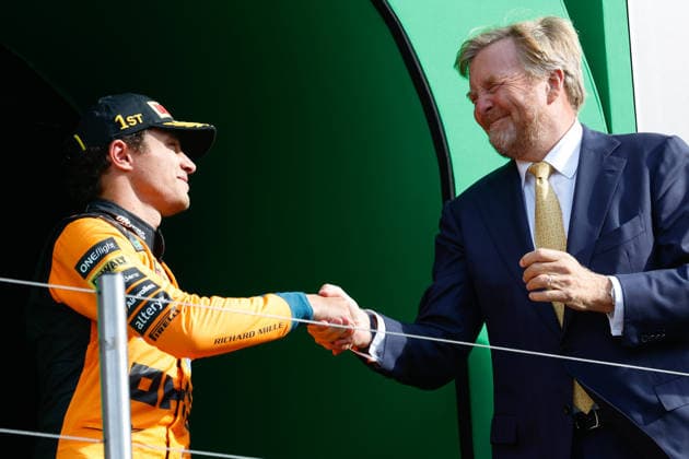 Formula 1 Heineken Dutch Grand Prix 2026 Laurent Lefebvre OVERTAKE MAXPPP - Zandvoort 23 08 2026 01 NORRIS Lando (gbr), McLaren Mastercard F1 Team, portrait, podium at the Formula 1 Heineken Dutch Grand Prix 2026, the 12th round of the 2026 FIA Formula 1 World Championship, WM, Weltmeisterschaft at Circuit Zandvoort in Zandvoort, Netherlands, from 20 to 23 August 2026 Zandvoort Circuit Zandvoort Netherlands  Copyright: xOVERTAKE MAXPPPxLaurentxLefebvrex OVT202608236763 OVT202608236763