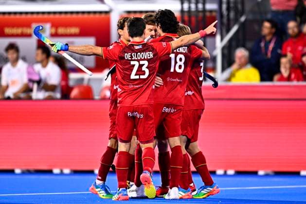 Spain v Belgium - FIH Hockey World Cup 2026 WAVRE, BELGIUM - AUGUST 23 : Boon Tom of Belgium celebrates after scoring a goal to make it 0-2 during the FIH Hockey World Cup 2026 M36 second phase group pool F match between Spain and Belgium on August 23, 2026 in Wavre, Belgium, 23 08 2026 Wavre Belgium  Copyright: xTomasxSiskx