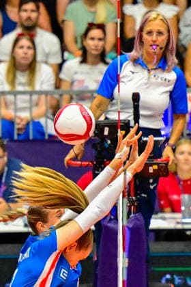 Czech Ela Koulisianova in action during the Women s European Volleyball Championships Group B match Czech Republic vs Serbia, in Brno, Czech Republic, on August 23, 2026. (CTKxPhoto VaclavxSalek) CTKPhotoP2026082305624  CTKPhotoP2026082305624