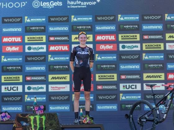 UCI coupe du monde Cross country moins de 23 ans femmes Compagnon Michel MAXPPP - Les Gets 23 08 2026 UCI coupe du monde Cross country moins de 23 ans femmes 1ere Corvi Valentina Italie 2eme Hutter Anina Suisse 3eme Embacher Katryn The 2026 UCI Mountain Bike World Series *** Local Caption *** Les Gets HATE-SAVOIE AUVERGNE-RHONES-ALP FRANCE  Copyright: xMAXPPPxCompagnonxMichelx CMP202608236552 CMP202608236552