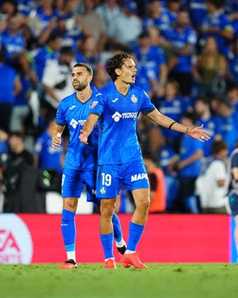 Getafe CF v Real Racing Club de Santander - LaLiga EA Sports 2026 27 MD2 Enes Unal of Getafe CF celebrates after scoring his team s first goal during the LaLiga EA Sports 2026 27 match between Getafe CF and Real Racing Club de Santander at Estadio Coliseum on August 23, 2026 in Getafe, Spain. Getafe Estadio Coliseum Getafe Spain Copyright: xGokhanxTanerx xPSxImagesxGokhanxTanerx
