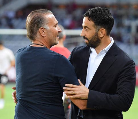 August 23, 2026, Turin, Italy: Milan s coach Ruben Amorinnand Jerry Cardinale during the italian Serie A soccer match Torino FC vs AC Milan at the Olimpico Grande Torino Stadium in Turin, Italy, 23 August 2026 ANSA ALESSANDRO DI MARCO. Serie A: Torino FC Vs AC Milan  - ZUMAa110 20260823_zaf_a110_047 Copyright: xAlessandroxDixMarcox
