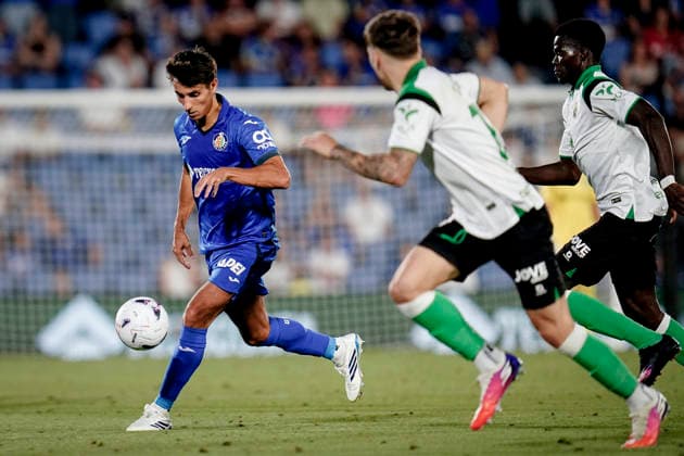 August 23, 2026, Getafe, Madrid, Spain: Ramon Terrats of Getafe CF in action during the Spanish League, LaLiga EA Sports, football match played between Getafe CF and Real Racing Club de Santander at Coliseum de Getafe stadium on August 23, 2026, in Getafe, Madrid, Spain. Getafe CF V Real Racing Club De Santander - LaLiga EA Sports  - ZUMAa181 20260823_zaa_a181_152 Copyright: xAngelxPerezxMecax