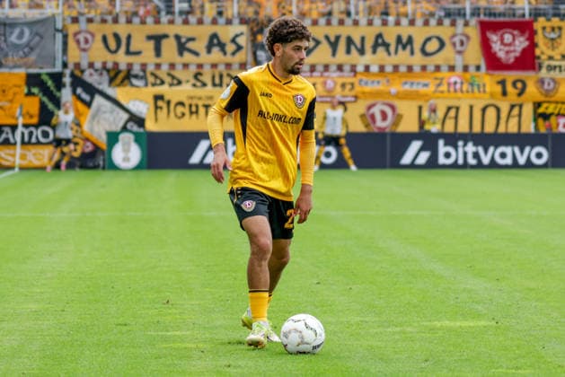 23.08.2026, xgrfx, Fussball DFB Pokal 1.Runde, SV Westfalia Rhynern - Dynamo Dresden v.l. Ben Bobzien (Dynamo Dresden) (DFL DFB REGULATIONS PROHIBIT ANY USE OF PHOTOGRAPHS as IMAGE SEQUENCES and or QUASI-VIDEO) Münster *** August 23, 2026, xgrfx, Soccer DFB Cup 1st Round, SV Westfalia Rhynern vs. Dynamo Dresden – Ben Bobzien, Dynamo Dresden. DFL and DFB regulations prohibit any use of photographs as image sequences and or quasi-video. Münster