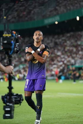 ESP: LaLiga EA Sports Elche CF v FC Barcelona, Barca Raphinha of Barcelona scores goal and celebrates during LaLiga EA Sports match between Elche CF v FC Barcelona played at Martinez Valero Stadium, Elche on August 23 2026 in Spain Spain Soccer *** ESP LaLiga EA Sports Elche CF vs. FC Barcelona: Raphinha of Barcelona scores a goal and celebrates during the LaLiga EA Sports match between Elche CF and FC Barcelona, played at Martinez Valero Stadium in Elche on August 23, 2026, in Spain. Spanish Soccer Copyright: xAgenciaxLOFx