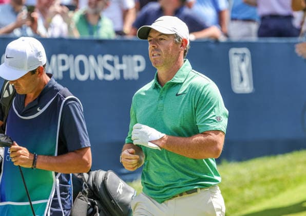 AUG 23, 2026: Rory McIlroy of the Northern Ireland walks off the 1st tee during the final round of the BMW Championship at Bellerive Country Club in St. Louis, Missouri. CSM PGA, Golf Herren 2026: BMW Championship Aug 23  - ZUMAc04_ 20260823_zma_c04_074 Copyright: xRomanxPunox
