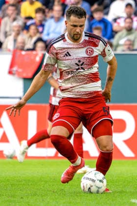 23.08.2026, xkkux, Fußball, Fortuna Düsseldorf - SC Freiburg, 1. Runde DFB-Pokal 2026 27, MERKUR SPIEL-ARENA, Saison 2026 2027: Yassine Bouchama (Fortuna Düsseldorf 05) DFB regulations prohibit any use of photographs as image sequences and or quasi-video. Nordrhein-Westfalen Deutschland *** August 23, 2026, xkkux, Soccer, Fortuna Düsseldorf vs. SC Freiburg, 1st Round of the 2026–27 DFB Cup, MERKUR SPIEL ARENA, 2026–2027 season Yassine Bouchama Fortuna Düsseldorf 05 DFB regulations prohibit any use of photographs as image sequences and or quasi-video North Rhine-Westphalia, Germany