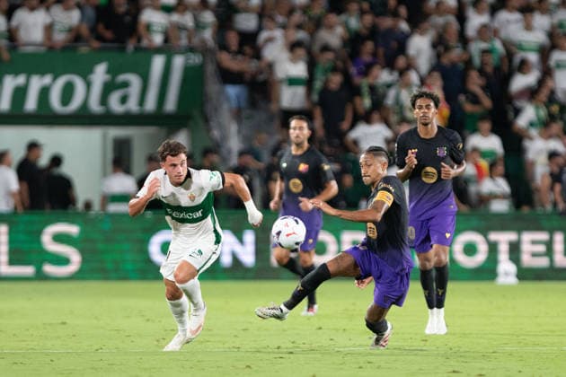 ESP: LaLiga EA Sports Elche CF v FC Barcelona, Barca Raphinha during LaLiga EA Sports match between Elche CF v FC Barcelona played at Martinez Valero Stadium, Elche on August 23 2026 in Spain Elche Spain Football *** ESP LaLiga EA Sports Elche CF vs. FC Barcelona: Raphinha during the LaLiga EA Sports match between Elche CF and FC Barcelona, played at Martinez Valero Stadium in Elche on August 23, 2026, in Spain. Elche, Spain. Soccer Copyright: xJosexFerrer xAgenciaxLOFx