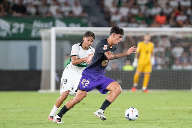 ESP: LaLiga EA Sports Elche CF v FC Barcelona, Barca Marc Bernal during LaLiga EA Sports match between Elche CF v FC Barcelona played at Martinez Valero Stadium, Elche on August 23 2026 in Spain Elche Spain Football *** ESP LaLiga EA Sports Elche CF vs. FC Barcelona: Marc Bernal during the LaLiga EA Sports match between Elche CF and FC Barcelona, played at Martinez Valero Stadium in Elche on August 23, 2026, in Spain. Elche, Spain. Soccer Copyright: xJosexFerrer xAgenciaxLOFx