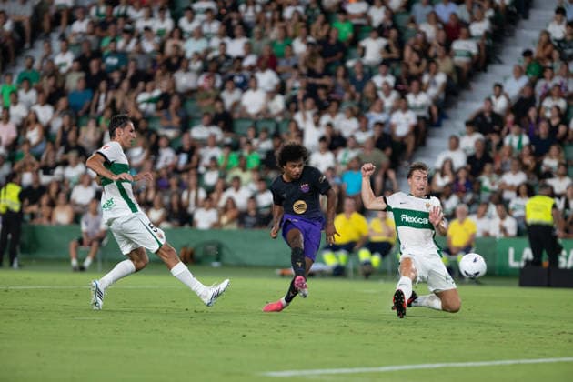 ESP: LaLiga EA Sports Elche CF v FC Barcelona, Barca Adeyemi during LaLiga EA Sports match between Elche CF v FC Barcelona played at Martinez Valero Stadium, Elche on August 23 2026 in Spain Elche Spain Football *** ESP LaLiga EA Sports Elche CF vs. FC Barcelona: Adeyemi during the LaLiga EA Sports match between Elche CF and FC Barcelona played at Martinez Valero Stadium in Elche on August 23, 2026, in Spain. Elche, Spain. Soccer Copyright: xJosexFerrer xAgenciaxLOFx