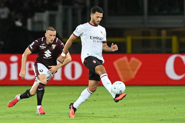 GONZALO GONCALO RAMOS, Milan, ARDIAN ISMAJLI, Torino, Serie A 2026-27, Torino-Milan 1-2, azione, action, contrasto SERIE A 2026-27 TORINO-MILAN 1-2
