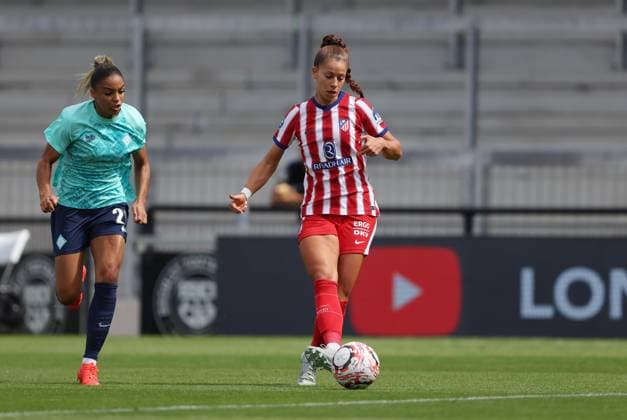 Pre Season Friendly - London City Lionesses v Atletico de Madrid Femenino BROMLEY, ENGLAND, AUGUST 23: Xenia Perez of Atletico de Madrid Femenino during the Pre Season Friendly match between London City Lionesses v Atletico de Madrid Femenino at Copper Jax Community Stadium, Bromley, London on 23 August. (Photo by Daniel Weir) London Copper Jax Community Stadium United Kingdom Copyright: xDanielxWeir SportsxPressxPhotox Sportspressphoto_SPR214543