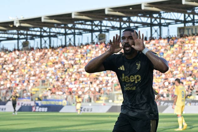 SOCCER - Serie A - Frosinone Calcio vs. Juventus FC Photo by IPA ABACAPRESS.COM87747668 - Bremer of Juventus celebrates after scoring a goal in the 42nd minute to make the score 0-1 during the Serie A Enilive soccer match between Frosinone and Juventus FC at the Benito Stirpe Stadium on August 23, 2026, in Frosinone, Lazio. During the Frosinone Calcio vs. Juventus FC Italian Serie A soccer match in Frosinone, Italy, on August 23, 2026 Frosinone Italy  Copyright: xIPAxSport ABACAx
