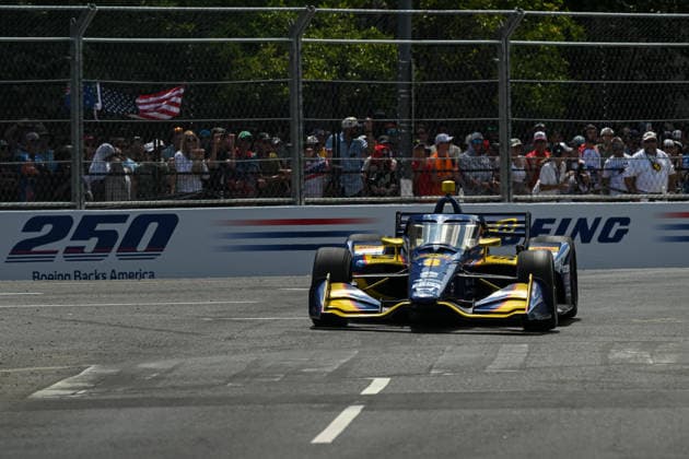 Washington, DC hosts inaugural Freedom 250 Grand Prix weekend WASHINGTON, D.C., UNITED STATES - AUGUST 23: Kyffin Simpson, driver of the 8 Sunoco Chip Ganassi Racing Honda, drives during the NTT IndyCar, Indy Car, IRL, USA Series Freedom 250 Grand Prix in Washington, DC, on August 23, 2026. U.S. President Donald Trump established the Freedom 250 Grand Prix weekend as part of the yearlong celebration marking the 250th anniversary of the United States. The race covers 147 laps of a 1.7-mile, seven-turn street circuit around the National Mall, passing landmarks including the U.S. Capitol and Washington Monument. Mehmet Eser Anadolu District of Columbia United States. Editorial use only. Please get in touch for any other usage.  Copyright: x2026xAnadoluxMehmetxEserx