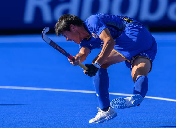 Hockey World Cup Day Ten Shota Yamada scores his first goal for Japan against Wales in the Pool G classification match in the 2026 FIH Hockey World Cup at Wagener Stadium, Amstelveen 24 08 2026 UK Newspapers OUT Copyright: xGraemexWilcocksonx FIL-23822-0002