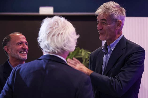 August 24, 2026, Barcelona, Barcelona, Spain: Antonio Martin, President of ACB and Jesus Bueno, CEO of Euroleague attends the presentation of the Centenary events of the FC Barcelona, Barca Basketball section at Auditori 1899 on August 24, 2026 in Barcelona, Spain. Barcelona Spain - ZUMAa181 20260824_zaa_a181_001 Copyright: xJavierxBorregox