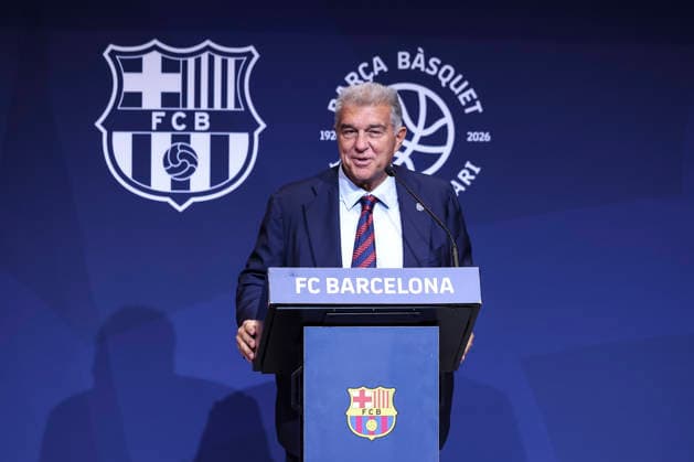 August 24, 2026, Barcelona, Barcelona, Spain: Joan Laporta, President of FC Barcelona, Barca speak during presentation of the Centenary events of the FC Barcelona Basketball section at Auditori 1899 on August 24, 2026 in Barcelona, Spain. Presentation Of The Centenary Events Of The FC Barcelona Basketball Section  - ZUMAa181 20260824_zaa_a181_004 Copyright: xJavierxBorregox
