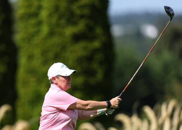REPRO FREE *PRESS RELEASE NO REPRODUCTION FEE* EDITORIAL USE ONLY Australian Spoons All-Ireland Final, Longford Golf Club, Longford 24 8 2026 A member of the Kinsale team tees off the first A member of the Kinsale team tees off the first 24 8 2026  Copyright: xx BB3_7775