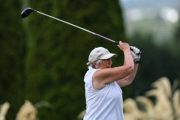 REPRO FREE *PRESS RELEASE NO REPRODUCTION FEE* EDITORIAL USE ONLY Australian Spoons All-Ireland Final, Longford Golf Club, Longford 24 8 2026 A member of the Kirkistown team tees off the first A member of the Kirkistown team tees off the first 24 8 2026  Copyright: xx BB3_8314