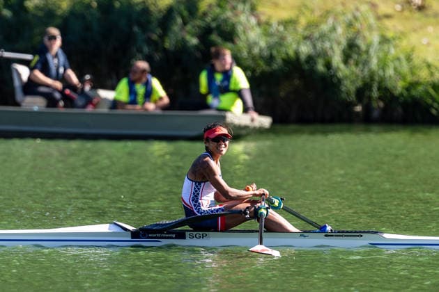 World Rowing Championships AMSTERDAM, NL - AUGUST 24: Joan Poh of Singapore during World Rowing Championships at Bosbaan on August 24, 2026 in Amsterdam, Netherlands. Amsterdam Bosbaan Netherlands Content not available for redistribution in The Netherlands directly or indirectly through any third parties. Copyright: xMarcelxvanxPlateringenx