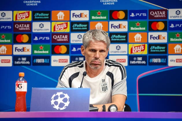 SOCCER - UEFA CL, LASK vs Celtic LINZ,AUSTRIA,24.AUG.26 - SOCCER - UEFA Champions League, play-off, Linzer ASK vs Celtic Glasgow, preview, press conference, PK, Pressekonferenz LASK. Image shows head coach Dietmar Kuehbauer (LASK).  GEPAxpictures xManuelxBinder