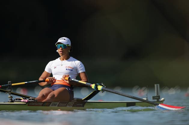 RECORD DATE NOT STATED 24th August 2026; Bosbaan, Amsterdam, Holland, Netherlands; 2026 World Rowing Championships, Day One; Netherlands & x2014; Women Single Sculls (W1x), the spares race & x2014; Spare rower paddles down to the start AnthonyxBenoit