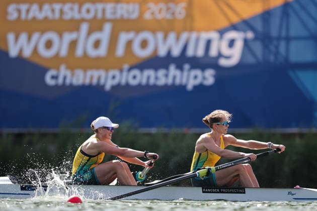 RECORD DATE NOT STATED 24th August 2026; Bosbaan, Amsterdam, Holland, Netherlands; 2026 World Rowing Championships, Day One; Australia & x2014; Womens Pair (W2-), the spares race & x2014; Spare rowers compete AnthonyxBenoit