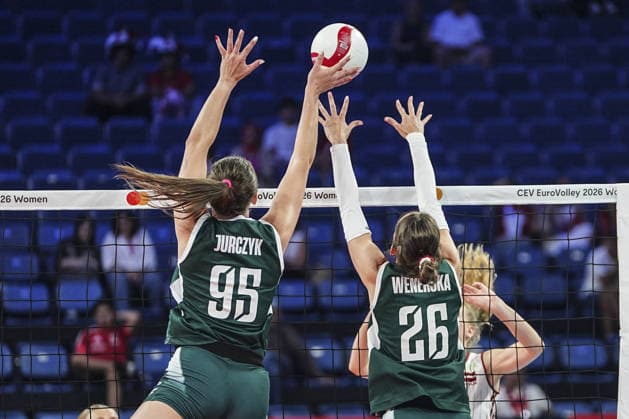 Poland v Latvia - CEV EuroVolley 2026 ISTANBUL, TURKIYE - AUGUST 24: Poland player Magdalena Jurczyk (95) competes with an opponent during the CEV EuroVolley 2026 Women Group A match between Poland and Latvia at Sinan Erdem Sports Hall, on August 24, 2026 in Istanbul, Turkiye. Agit Erdi Ulukaya Anadolu Istanbul Turkey. Editorial use only. Please get in touch for any other usage.  Copyright: x2026xAnadoluxAgitxErdixUlukayax