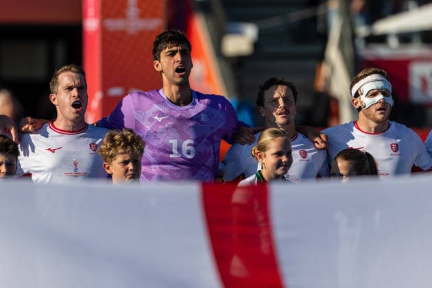 FIH Hockey World Cup: Netherlands v England AMSTELVEEN, NL - AUGUST 24: James Mazarelo of England during the FIH Hockey World Cup match between Netherlands and England at Wagener Stadion on August 24, 2026 in Amstelveen, Netherlands. Amstelveen Wagener Stadion Netherlands Content not available for redistribution in The Netherlands directly or indirectly through any third parties. Copyright: xMarcelxvanxPlateringenx