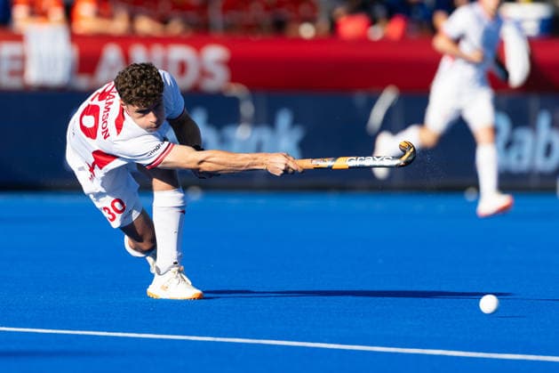 FIH Hockey World Cup: Netherlands v England AMSTELVEEN, NL - AUGUST 24: Conor Williamson of England during the FIH Hockey World Cup match between Netherlands and England at Wagener Stadion on August 24, 2026 in Amstelveen, Netherlands. Amstelveen Wagener Stadion Netherlands Content not available for redistribution in The Netherlands directly or indirectly through any third parties. Copyright: xMarcelxvanxPlateringenx