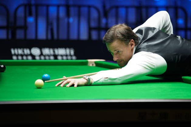 WUHAN, CHINA - AUGUST 24: David Gilbert of England plays a shot during his Round of 32 match against Mark Williams of Wales at the 2026 Wuhan Snooker Open on August 24, 2026 in Wuhan, Hubei Province of China. The tournament features top snooker players competing for the title.  Copyright: xTaixChengzhex 111661918402