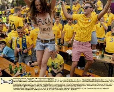 Football, EURO 2012, FEMEN Protest in Kiev