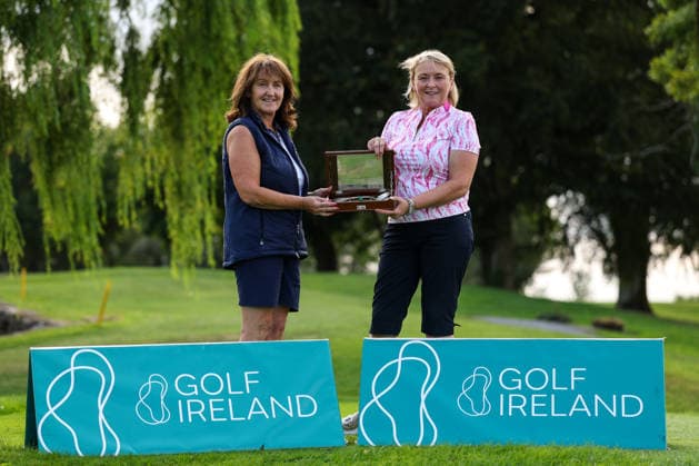 REPRO FREE *PRESS RELEASE NO REPRODUCTION FEE* EDITORIAL USE ONLY Australian Spoons All-Ireland Final, Longford Golf Club, Longford 24 8 2026 Australian Spoons All-Ireland Winners Audrey O™Hagan and Carmel Quinn Audrey O™Hagan and Carmel Quinn 24 8 2026  Copyright: xx BB3_8911
