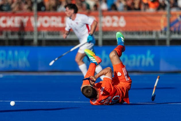 FIH Hockey World Cup: Netherlands v England AMSTELVEEN, NL - AUGUST 24: Jorrit Croon of Netherlands during the FIH Hockey World Cup match between Netherlands and England at Wagener Stadion on August 24, 2026 in Amstelveen, Netherlands. Amstelveen Wagener Stadion Netherlands Content not available for redistribution in The Netherlands directly or indirectly through any third parties. Copyright: xMarcelxvanxPlateringenx