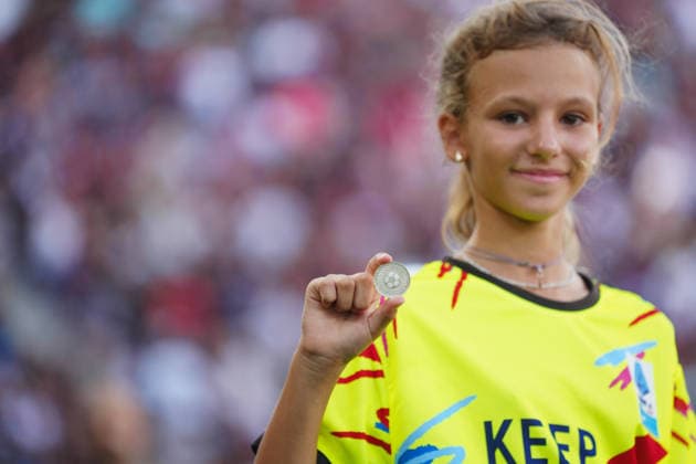 The official coin of the match during the Serie A soccer match between Bologna and Lazio at the Renato Dall™Ara Stadium in Bologna, north Italy - Monday, August 24, 2026 -  Copyright: xMassimoxPaolone LaPressex