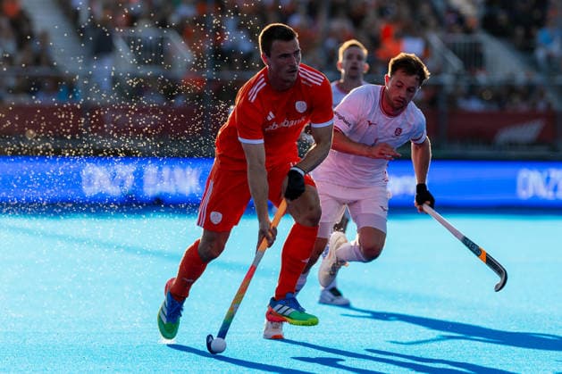 FIH Hockey World Cup: Netherlands v England AMSTELVEEN, NL - AUGUST 24: Jorrit Croon of Netherlands during the FIH Hockey World Cup match between Netherlands and England at Wagener Stadion on August 24, 2026 in Amstelveen, Netherlands. Amstelveen Wagener Stadion Netherlands Content not available for redistribution in The Netherlands directly or indirectly through any third parties. Copyright: xMarcelxvanxPlateringenx