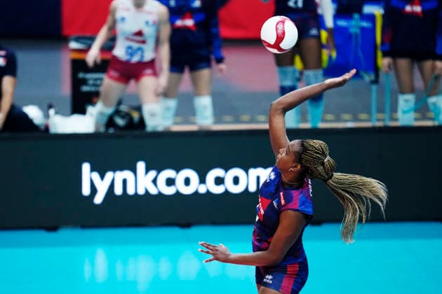 GÖTEBORG, SVERIGE 20260824 Frankrikes Amandha Marine Sylves under mandagens match i grupp D mellan Montenegro och Frankrike under damernas volleyboll-EM i Scandinavium. GÖTEBORG SVERIGE x9200x *** GOTHENBURG, SWEDEN 20260824 France s Amandha Marine Sylves during Monday s Group D match between Montenegro and France at the Women s European Volleyball Championship at Scandinavium in GOTHENBURG, SWEDEN x9200x  Copyright: xBjörnxLarssonxRosvall TTx VOLLEYBOLL-EM MONTENEGRO - FRANKRIKE