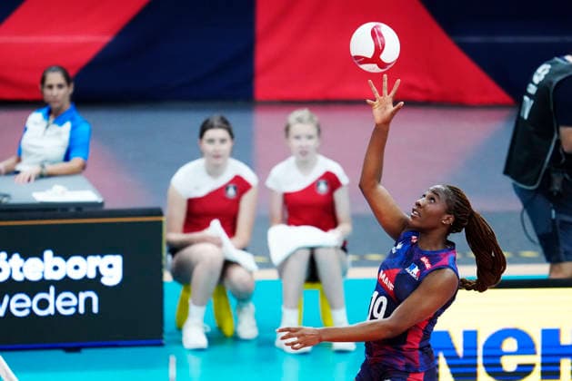 France s Cyrielle Depie during the women s EuroVolley 2026 European Championship, EM, Europameisterschaft pool D match between Montenegro and France at Scandinavium arena in Gothenburg, Sweden, on Aug. 24, 2026. GÖTEBORG SWEDEN x9200x *** France s Cyrielle Depie during the Pool D match of the 2026 Women s EuroVolley European Championship between Montenegro and France at the Scandinavium Arena in Gothenburg, Sweden, on Aug. 24, 2026 GOTHENBURG SWEDEN x9200x  Copyright: xBjörnxLarssonxRosvall TTx EUROPEAN VOLLEYBALL CHAMPIONSHIP MONTENEGRO - FRANCE