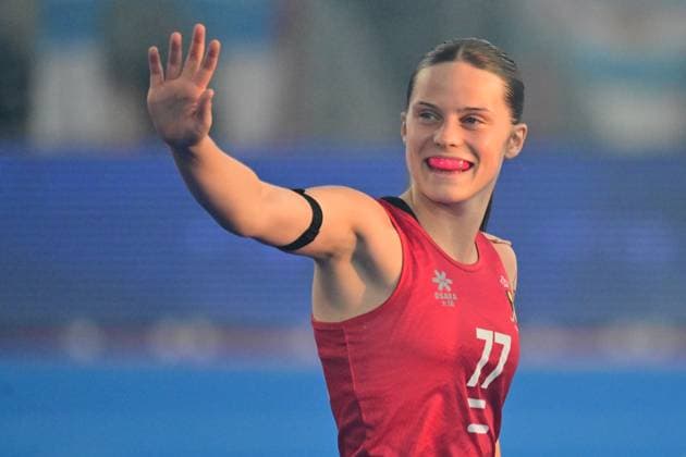 RECORD DATE NOT STATED Belgium s Famke van Heel pictured ahead of a Field hockey, Feldhockey game between Belgian national team, Nationalteam Red Panthers and Argentina, at the women s 2026 Hockey World Cup, on Monday 24 August 2026 in Wavre. The 2026 edition of the Hockey World Cup takes place in Belgium and The Netherlands from August 15 to August 30. DIRKxWAEM  x184194495x