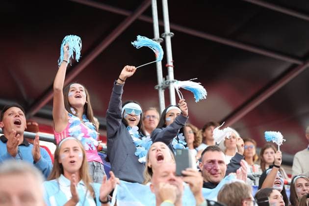 Belgium v Argentina - FIH Women s Hockey World Cup WAVRE, BELGIUM - AUGUST 24 : Illustration picture Argentina fans pictured during the FIH Women s Hockey World Cup 2026 second phase group pool C match between Belgium and Argentina pictured on August 24, 2026 in Wavre, Belgium, 24-08-26 Wavre Belgium  Copyright: xXpix