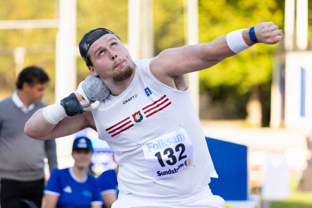 260824 Leo Zikovic, Örgryte IS, tävlar i kula under friidrottstävlingen i Folksam Grand Prix den 24 augusti 2026 i Göteborg. *** August 24, 2026: Leo Zikovic of Örgryte IS competes in the shot put at the Folksam Grand Prix track and field meet on August 24, 2026, in Gothenburg  Copyright: MICHAELxERICHSEN BB260824MI022