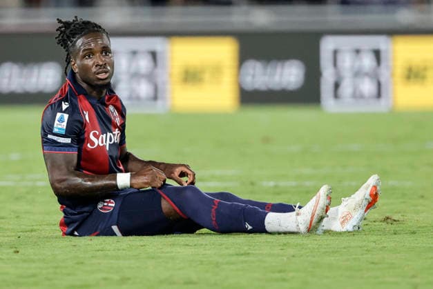 August 24, 2026, Bologna, BOLOGNA: Bologna s Jonathan Rowe reacts during the Italian Serie A soccer match Bologna FC vs SS Lazio at Renato Dall Ara stadium in Bologna, Italy, 24 August 2026. ANSA ELISABETTA BARACCHI. Soccer: Serie A ; Bologna-Lazio  - ZUMAa110 20260824_zaf_a110_041 Copyright: xElisabettaxBaracchix