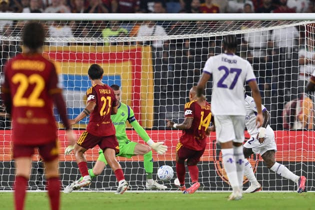 Dc Roma 24 08 2026 - campionato di calcio serie A Roma-Fiorentina foto Domenico CippitelliImage nella foto: gol Donyell Malen 